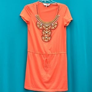 Trina Turk Orange Beaded Dress/Coverup